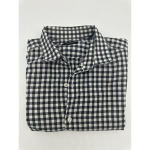 Theory Shirt For Men Button Down Long Sleeves Checkered Sz L Black & White